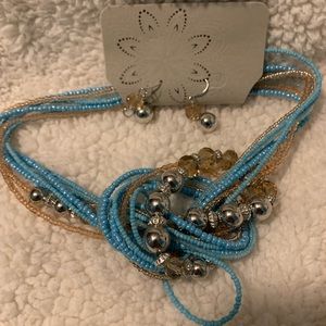 Multi Strand Necklace and Earrings